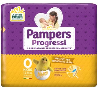 PAMPERS PROGRESSI MICRO PANNOLINI PER BAMBINI 24 PEZZI - Farmacianuova.eu