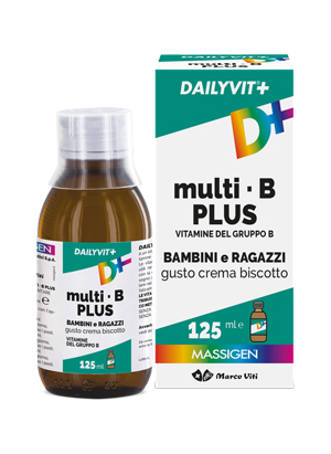 DAILYVIT+ MULTI B PLUS VITAMINE DEL GRUPPO B PER BAMBINI E RAGAZZI GUSTO CREMA BISCOTTO 125 ML - Farmacianuova.eu