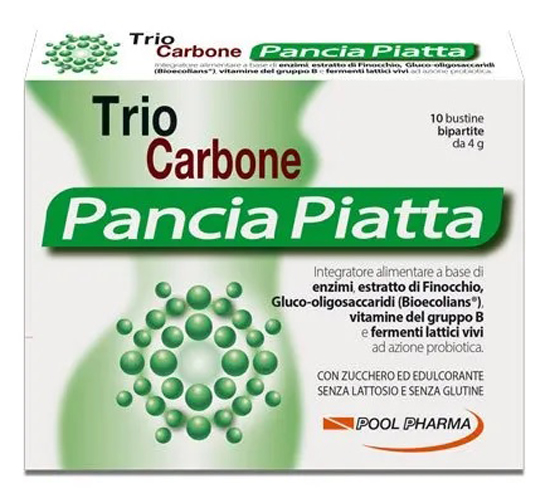 TRIOCARBONE PANCIA PIATTA 10 BUSTINE BIPARTITE 4 G - Farmacianuova.eu
