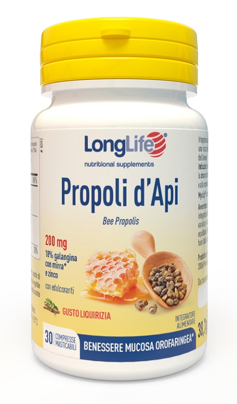 LONGLIFE PROPOLI D'API 30 COMPRESSE MASTICABILI - Farmacianuova.eu
