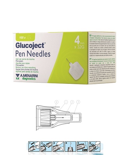 AGO PER PENNA DA INSULINA GLUCOJECT LUNGHEZZA 4 MM GAUGE 32 100 PEZZI - Farmacianuova.eu