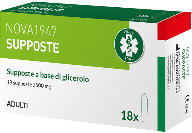 NOVA1947 GLICEROLO 2500MG SUPPOSTE ADULTI 18 PEZZI - Farmacianuova.eu