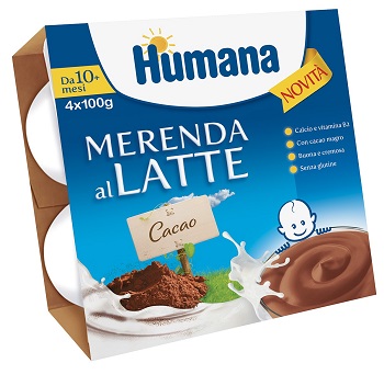 HUMANA MERENDA AL LATTE GUSTO CIOCCOLATO 100 G 4 PEZZI - Farmacianuova.eu
