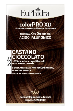 EUPHIDRA COLORPRO XD 535 CASTANO CIOCCOLATO GEL COLORANTE CAPELLI IN FLACONE + ATTIVANTE + BALSAMO + GUANTI - Farmacianuova.eu