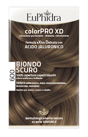 EUPHIDRA COLORPRO XD 600 BIONDO SCURO GEL COLORANTE CAPELLI IN FLACONE + ATTIVANTE + BALSAMO + GUANTI - Farmacianuova.eu
