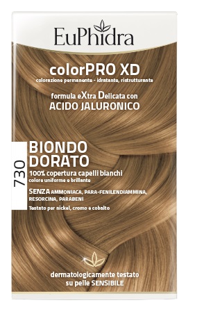 EUPHIDRA COLORPRO XD 730 BIONDO DORATO GEL COLORANTE CAPELLI IN FLACONE + ATTIVANTE + BALSAMO + GUANTI - Farmacianuova.eu