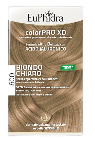 EUPHIDRA COLORPRO XD 800 BIONDO CHIARO GEL COLORANTE CAPELLI IN FLACONE + ATTIVANTE + BALSAMO + GUANTI - Farmacianuova.eu