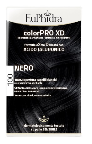 EUPHIDRA COLORPRO XD 100 NERO GEL COLORANTE CAPELLI IN FLACONE + ATTIVANTE + BALSAMO + GUANTI - Farmacianuova.eu