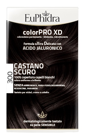 EUPHIDRA COLORPRO XD 300 CASTANO SCURO GEL COLORANTE CAPELLI IN FLACONE + ATTIVANTE + BALSAMO + GUANTI - Farmacianuova.eu