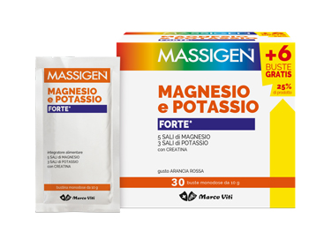 MASSIGEN MAGNESIO E POTASSIO FORTE 24 BUSTINE + 6 GRATIS - Farmacianuova.eu