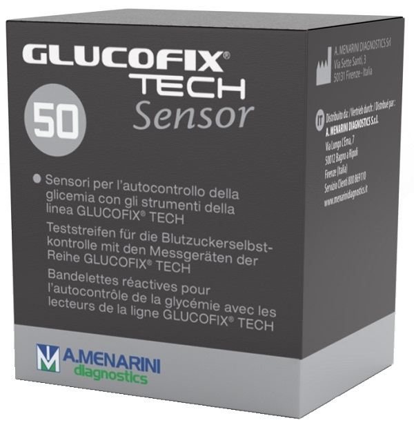 STRISCE MISURAZIONE GLICEMIA GLUCOFIX TECH SENSOR 50 PEZZI - Farmacianuova.eu