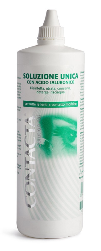 SOLUZIONE UNICA CON ACIDO IALURONICO PER LENTI A CONTATTO CONTACTA SOLUTION 360 ML - Farmacianuova.eu