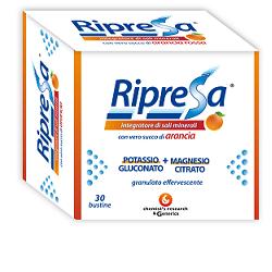 RIPRESA 30BUST 10G INTEGRATORE ALIMENTARE DI MAGNESIO E POTASSIO BUSTINE EFFERVESCENTI UTILE NEGLI STATI DI STANCHEZZA - Farmacianuova.eu