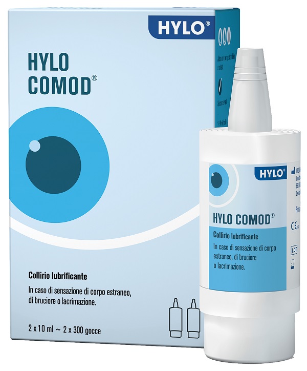 HYLO-COMOD GOCCE OCULARI IALURONATO DI SODIO 0,1% 2 FLACONC INI DA 10 ML - Farmacianuova.eu