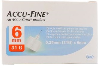 AGO PER PENNA DA INSULINA ACCU-FINE PEN NEEDLE ACCU-CHEK GAUGE 31 X 6MM 100 PEZZI - Farmacianuova.eu