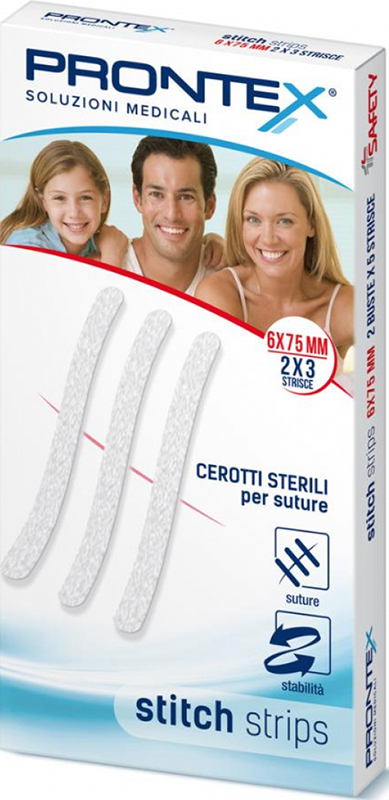 PRONTEX STITCH STRIPS 6X75 10 PEZZI - Farmacianuova.eu