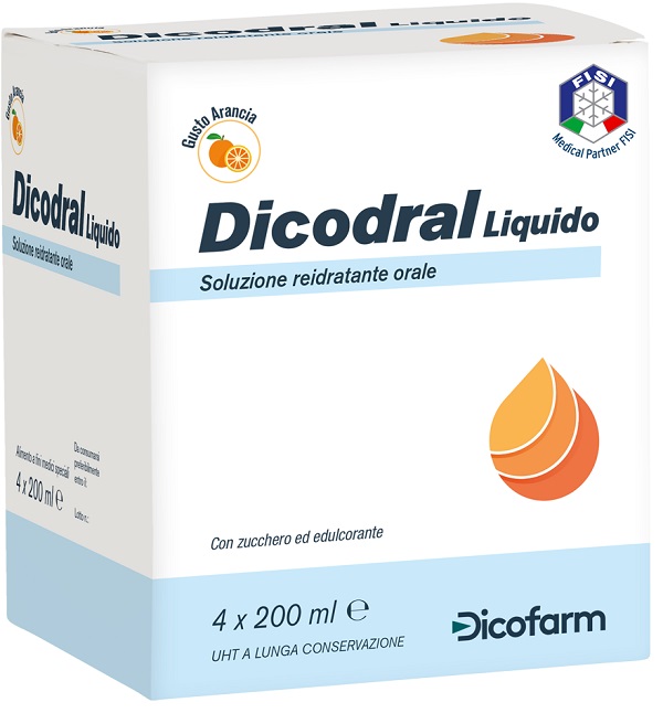 DICODRAL LIQUIDO SOLUZIONE REIDRATANTE ORALE 4 X 200 ML - Farmacianuova.eu