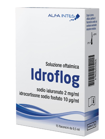 SOLUZIONE OFTALMICA IDROFLOG A BASE DI IALURONATO DI SODIO E IDROCORTISONE SODIO FOSFATO 15 FLACONCINI DA 0,5 ML - Farmacianuova.eu