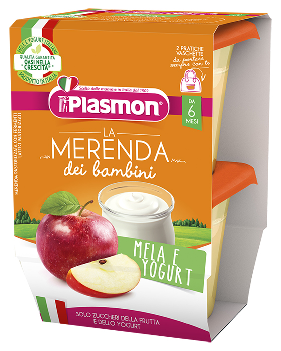 PLASMON LA MERENDA DEI BAMBINI SAPORI DI NATURA MELA YOGURT ASETTICO 2 X 120 G - Farmacianuova.eu
