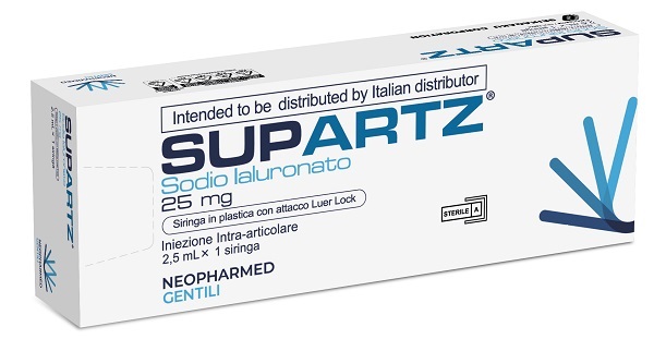 SIRINGA PRERIEMPITA INTRA-ARTICOLARE SUPARTZ ACIDO IALURONICO 25 MG 2,5 ML 1 PEZZO - Farmacianuova.eu