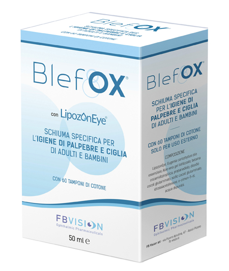 BLEFOX SCHIUMA SPECIFICA PER IGIENE PALPEBRE E CIGLIA 50 ML CON EROGATORE + 60 DISCHETTI - Farmacianuova.eu
