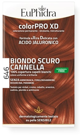 EUPHIDRA COLORPRO GEL COLORANTE CAPELLI XD 646 CANNELLA 50 ML IN FLACONE + ATTIVANTE + BALSAMO + GUANTI - Farmacianuova.eu