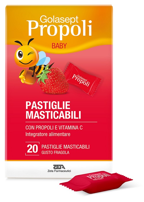 GOLASEPT PROPOLI BABY FRAGOLA 20 PASTIGLIE MASTICABILI - Farmacianuova.eu