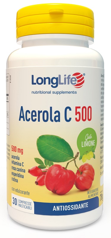 LONGLIFE ACEROLA C500 LIMONE 30 COMPRESSE MASTICABILI - Farmacianuova.eu