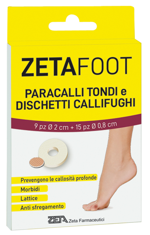 ZETAFOOT PARACALLO TONDO 9 PEZZI + DISCHETTO CALLIFUGO 15 PEZZI - Farmacianuova.eu