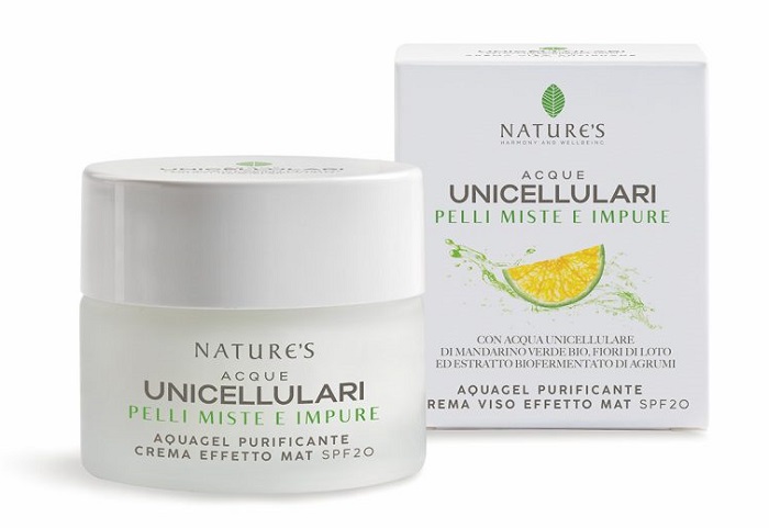NATURE'S ACQUE UNICELLULARI AQUAGEL CREMA VISO EFFETTO MAT SPF20 50 ML - Farmacianuova.eu