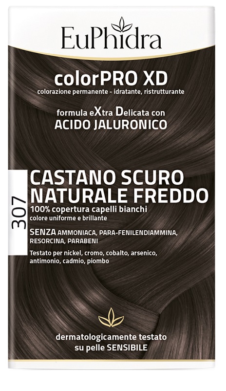 EUPHIDRA COLORPRO XD 307 CASTANO SCU NATURALE F COLORE + ATTIVANTE + BALSAMO + CUFFIA + GUANTI - Farmacianuova.eu
