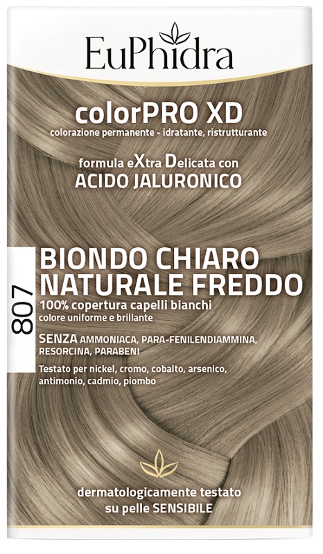 EUPHIDRA COLORPRO XD 807 BIONDO CHIARO NATURALE F COLORE + ATTIVANTE + BALSAMO + CUFFIA + GUANTI - Farmacianuova.eu