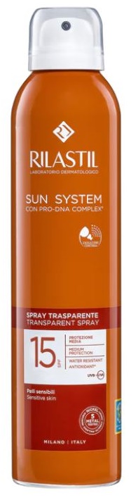 RILASTIL SUN SYSTEM TRANSPARENT SPRAY SPF15 200 ML - Farmacianuova.eu