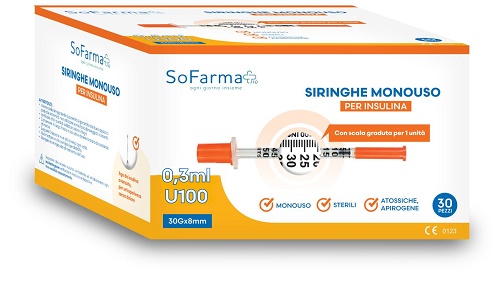 SIRINGA PER INSULINA 0,3 ML 30 PEZZI SOFARMAPIU' - Farmacianuova.eu