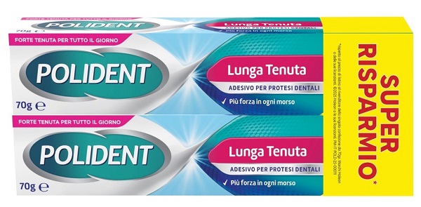 ADESIVO PROTESI DENTALI POLIDENT LUNGA TENUTA 2 TUBETTI X 70 G - Farmacianuova.eu