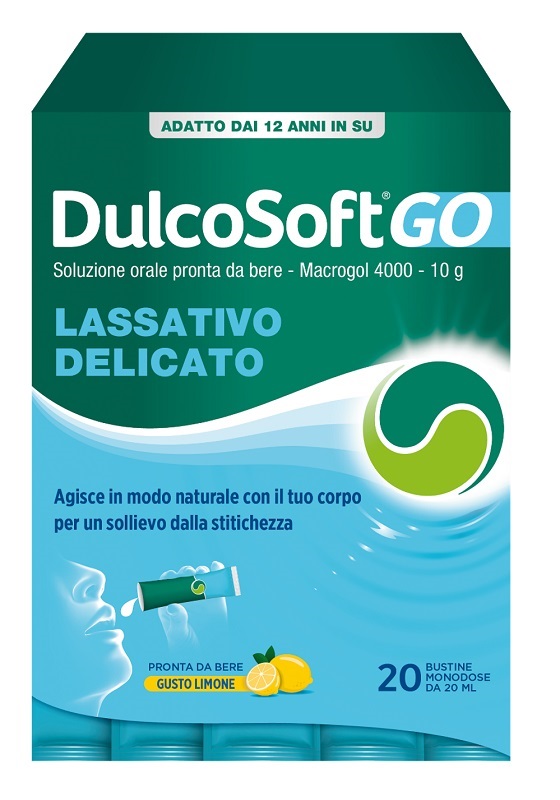 DULCOSOFT GO 20 BUSTINE DA 20 ML GUSTO LIMONE SENZA ZUCCHERO SENZA GLUTINE SENZA LATTOSIO - Farmacianuova.eu