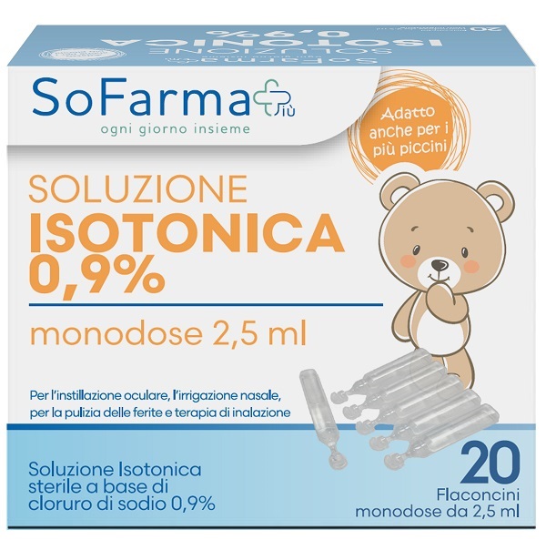 SOLUZIONE SALINA 0,9% 20 FLACONI 2,5 ML SOFARMAPIU' - Farmacianuova.eu