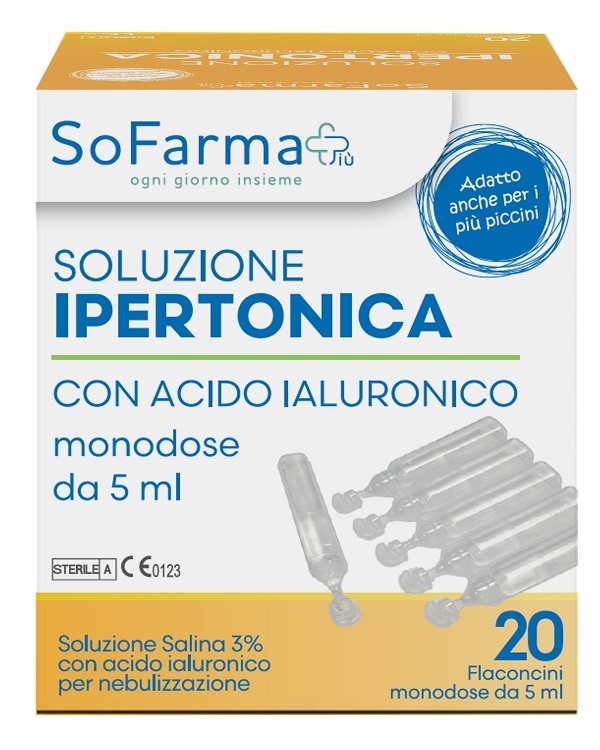 SOLUZIONE IPERTONICA 3% ACIDO IALURONICO 20 FLACONI 5 ML SOFARMAPIU' - Farmacianuova.eu