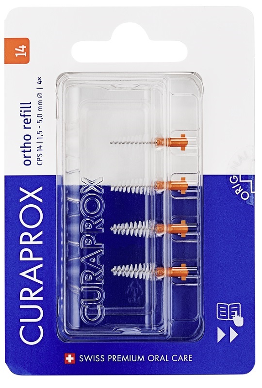 CURAPROX CPS 14 ORTHO REFILL ARANCIONI 4 SCOVOLINI - Farmacianuova.eu
