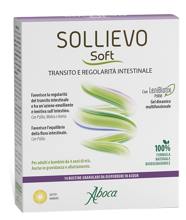 SOLLIEVO SOFT 14 BUSTINE GRANULARI DA 3,8 G SENZA GLUTINE SENZA LATTOSIO SENZA ZUCCHERI AGGIUNTI - Farmacianuova.eu