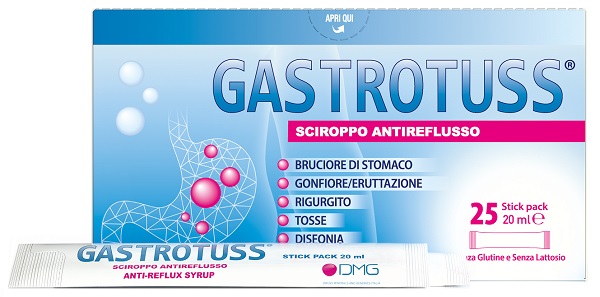 GASTROTUSS 25 STICK PACK DA 20 ML SCIROPPO ANTIREFLUSSO - Farmacianuova.eu