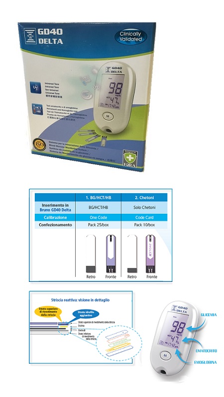 STRUMENTO PER MISURAZIONE GLICEMIA BRUNO GD40 DELTA - Farmacianuova.eu