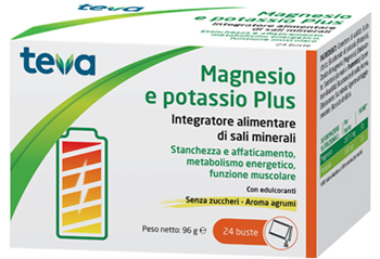 MAGNESIO POTASSIO PLUS TEVA 24 BUSTINE SENZA ZUCCHERI AROMA AGRUMI - Farmacianuova.eu