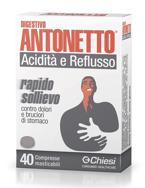 DIGESTIVO ANTONETTO ACIDITA' E REFLUSSO 40 COMPRESSE MASTICABILI - Farmacianuova.eu