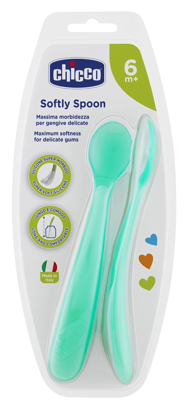 CHICCO CUCCHIAIO SILICONE MASCHILE BI PACK 6M+ - Farmacianuova.eu