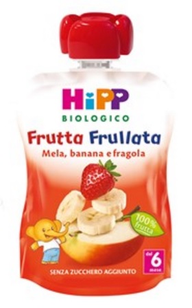 HIPP BIO FRUTTA FRULLATA MELA BANANA FRAGOLA 90 G - Farmacianuova.eu