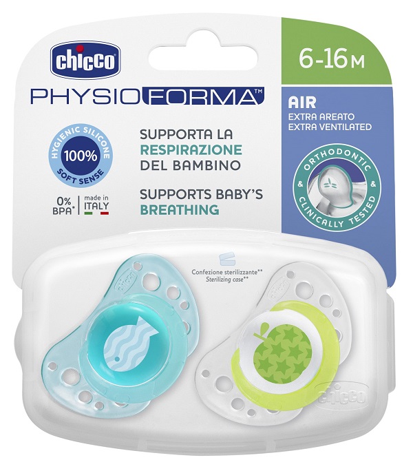 CHICCO SUCCHIETTO AIR BOY IN SILICONE 6-16 MESI 2 PEZZI - Farmacianuova.eu