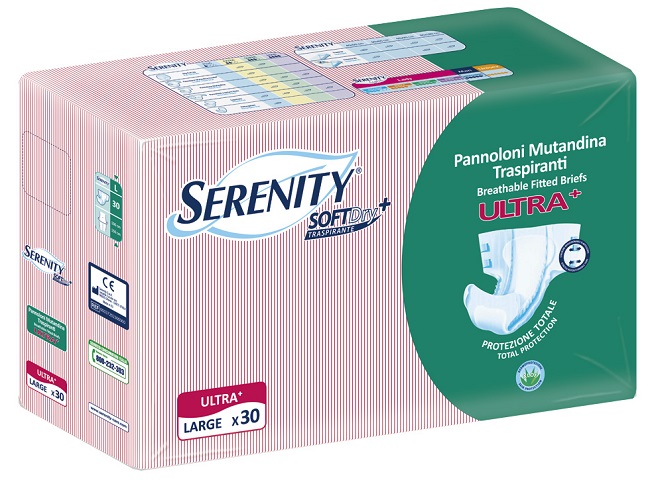 PANNOLONE A MUTANDINA SERENITY FITTED ULTRA + ALOE L 30 PEZZI - Farmacianuova.eu