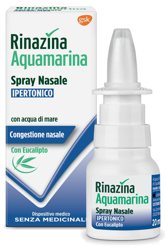 RINAZINA AQUAMARINA SPRAY NASALE IPERTONICO CON EUCALIPTO 20 ML - Farmacianuova.eu