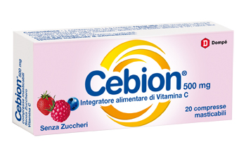 CEBION MASTICABILE SENZA ZUCCHERO VITAMINA C 500 MG 20 COMPRESSE - Farmacianuova.eu